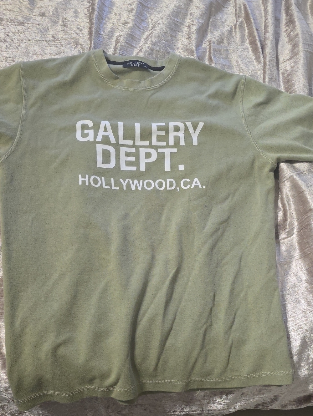 Gallery Dept Olive Green Logo Crewneck Sweatshirt